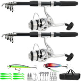 Two telescopic carbon fiber fishing rods with carrier bag