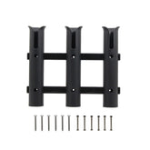3-tube fishing rod holder rack mounted on wall (black)