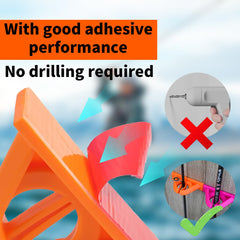 Close-up of the adhesive backing on the rod holder