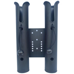 Two-tube fishing rod holder mounted on bike or wagon