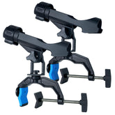 HiUmi boat rod holder with dual-V design and anti-slip silicone on a round tube