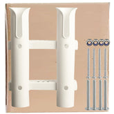 White wall-mounted fishing rod holder for 2 rods