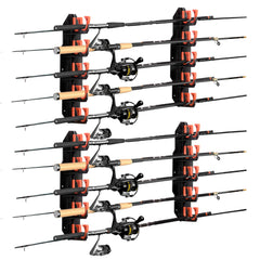 2-pack fishing rod holders mounted on a garage wall