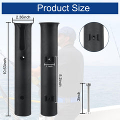 Single-slotted rod holder showing dimensions (10.63 x 2.37 in)
