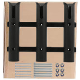 Black 3-pole wall mounted fishing rod holder