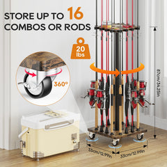Vertical storage rack for garage with organized compartments