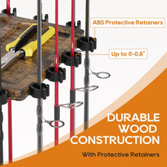 Moisture-resistant wood and stainless steel rod holders