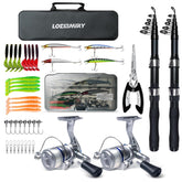 2-piece 6.89ft telescopic fishing rod set