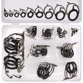 Boxed 45-piece fishing rod repair kit with ceramic guides