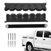 Two-piece magnetic fishing rod and snowboard holder mounted on vehicle side