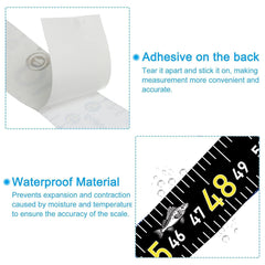 Ruler stickers attached to boat for easy measurement while fishing