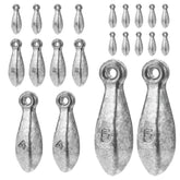 22-piece fishing sinkers set in 1-5 oz sizes for saltwater and freshwater bank fishing