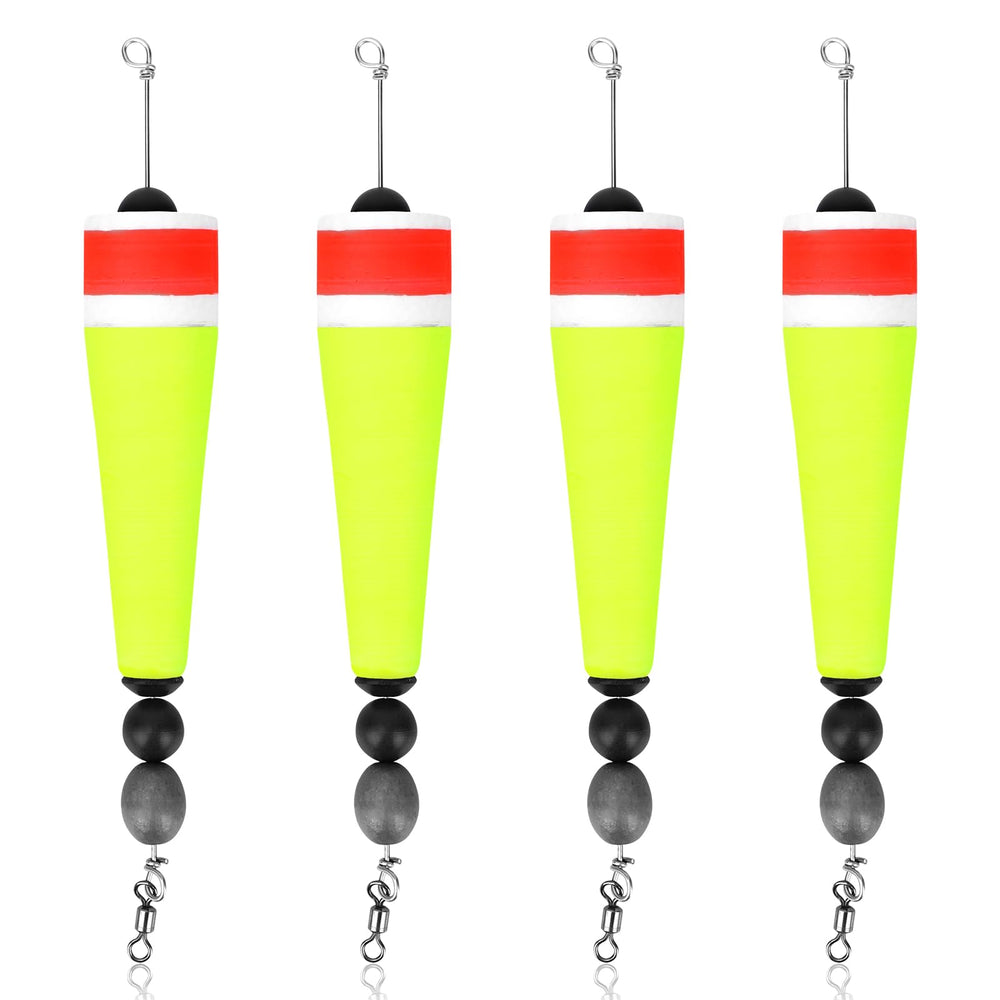 4-piece yellow 4in fishing slip floats rigs set
