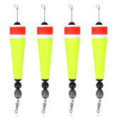 4-piece yellow 4in fishing slip floats rigs set