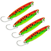 Saltwater and freshwater fishing spoon lure, metal trout lure, 1/6 oz, 4pcs set - front view