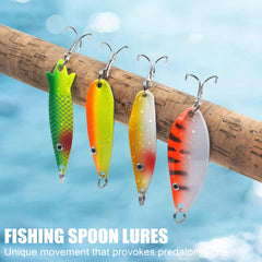 Assorted spinner spoons designed for trout, bass and salmon