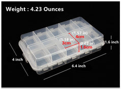 Open interior showing 20 compartments with transparent lids