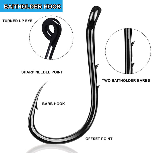 Forty octopus hooks included in the kit