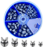 Blue box packaging with 120 pieces of fishing weight sinkers
