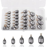 28-piece fishing weights sinkers kit in plastic storage box