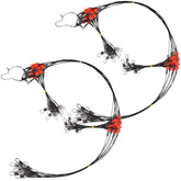 Two-arm fishing wire leader rig assembled for saltwater and freshwater fishing
