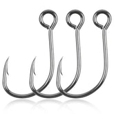 Inline single hook with turned eye design