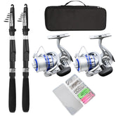Two carbon fiber fishing poles in a carry case