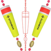 Red fish popper popping cork for saltwater fishing on a Carolina rig