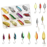 Fishing spoon lure set in tackle box showing Type A pattern