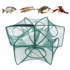 Green foldable fishing trap 24.4 x 9.8 inches, front view