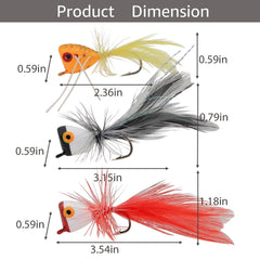 Assorted popper colors: White, Black, Blue, Yellow, Red
