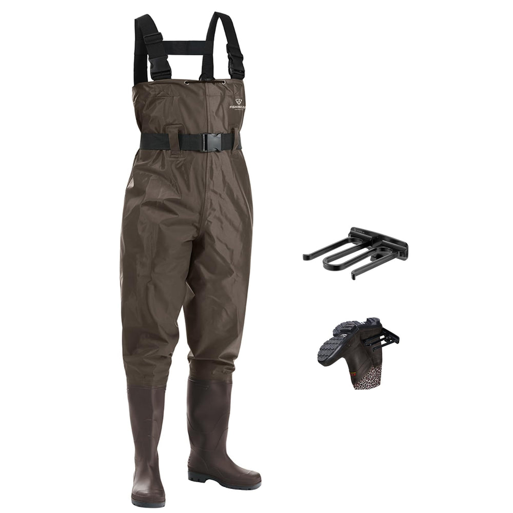 FISHINGSIR chest waders front view for dry protection in wet habitats.