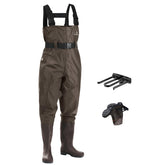 FISHINGSIR chest waders front view for dry protection in wet habitats.