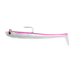 FishLab Mad EEL swimbait pink-white for saltwater jigging with enhanced water displacement.