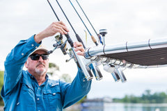 Fishmaster rod holder with protective finish for saltwater and UV resistance