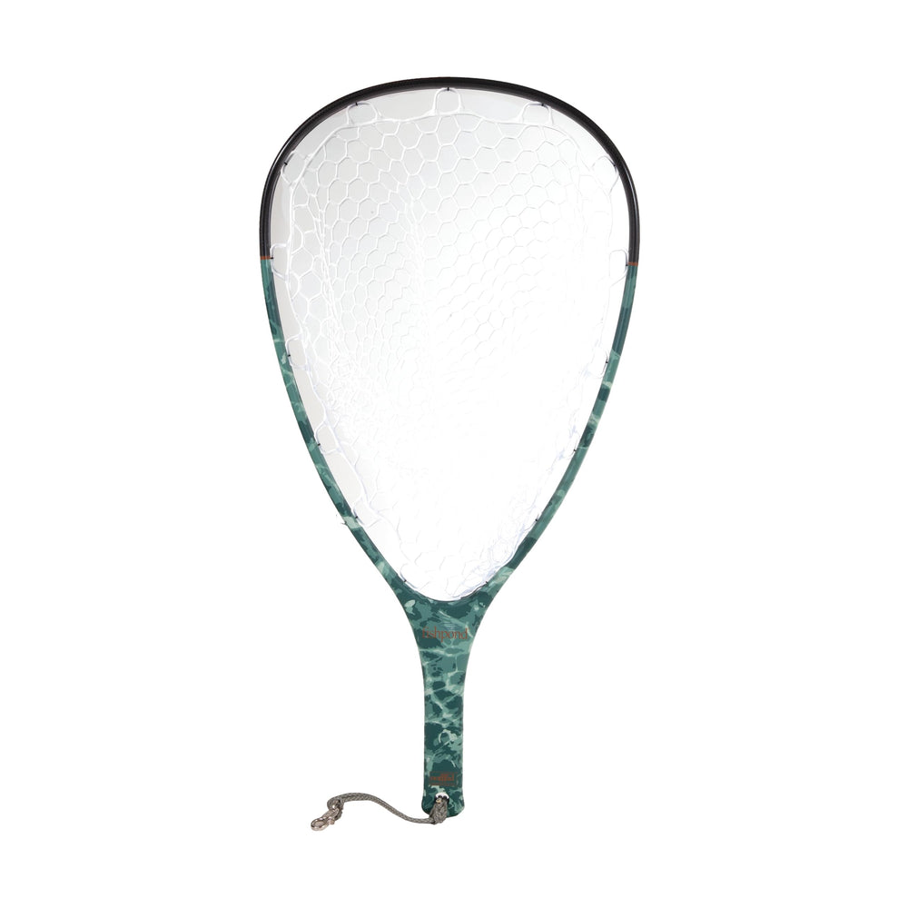 Fishpond Nomad Hand Net basket close-up shows spacious scoop for landing and boat-side handling.