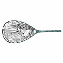 Fishpond Nomad mid-length boat net in salty camo, lightweight and buoyant for easy landings.