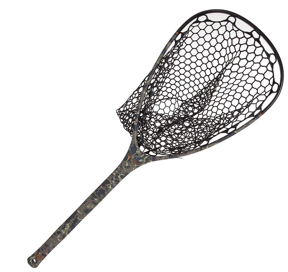 Fishpond Nomad Mid-Length Net in Riverbed Camo with rubber bag