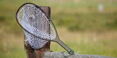 Nomad Native net close-up showing carbon fiber and fiberglass composite hoop and clear rubber bag
