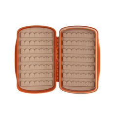 Original patented silicone anchoring technology inside Small Pescador Fly Box