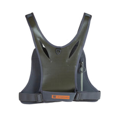fishpond Stormshadow chest pack back view shows weight distribution for all-day comfort.
