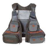 Front view of Fishpond Sagebrush Pro Mesh Vest with integrated rod holder