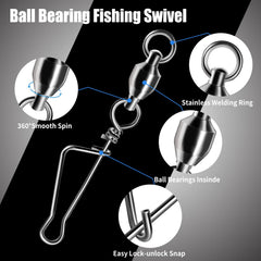 FishTrip ball-bearing swivel closeup highlighting 360-degree rotation.