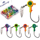 FishTrip Underspin Jig Head with Spinner 1/32oz – front view