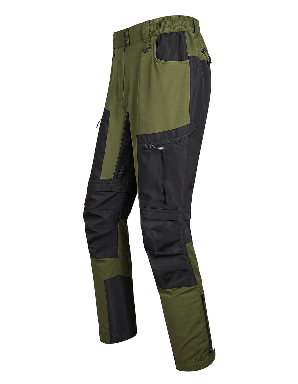 Fit Space hiking pants olive front view showing rugged-durability for demanding trails.