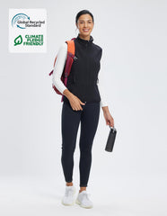 fit space women's softshell vest stand-up collar for added warmth