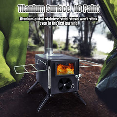 Fitinhot Camp Wood Stove chimney-pipe assembly for easy packing on trips