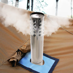 Fitinhot Camp Wood Stove glass-front view highlighting clear flame through heat-resistant glass