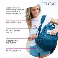 FITKICKS Hideaway blue interior valuables pocket protects valuables during travel