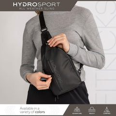 Adjustable strap on the Hydrosport sling bag for crossbody comfort.